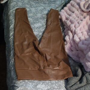 Fashion Nova Brown Faux Leather Women's Leggings